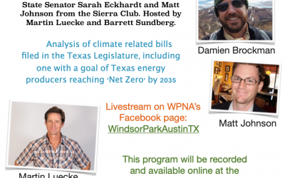 Climate Conversation – Proposed Climate Legislation for the 2021 Texas Legislature