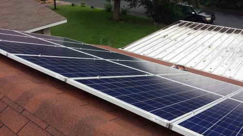 solar panels on roof