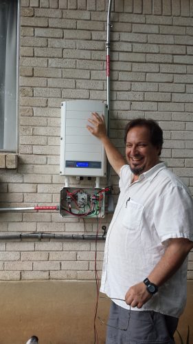 Selwyn Polit posing with his inverter