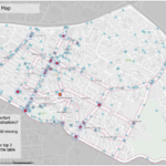 Map depicting the areas of concern for the Mobility Plan feedback sessions