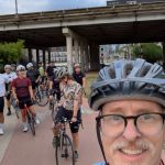 Group of Cyclist with Chad in Front