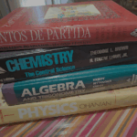 School Books stacked on a table