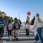 Kids at a school crossing