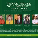 Tx House District 50 candidate forum with pictures of the confirmed candidates.