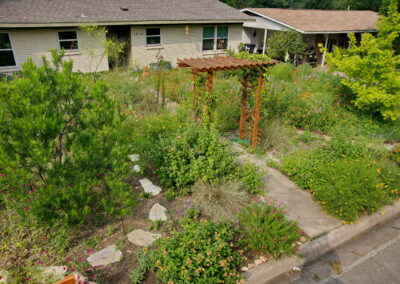 This is an overhead view of pergola and home.