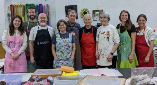 Participants in the Paper Making Class